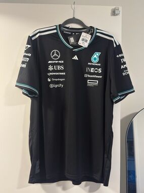Adidas Mercedes AMG Petronas F1 Team Driver Black NWT Authentic Men’s Shirt